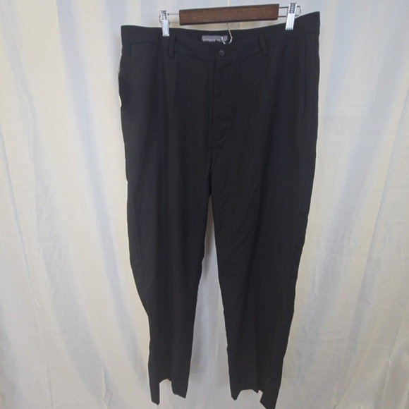 Andrew Fezza Other - Andrew Fezza Dress Pants Mens 36x34 Black Ink Pleated Classic Fit Rayon Blend